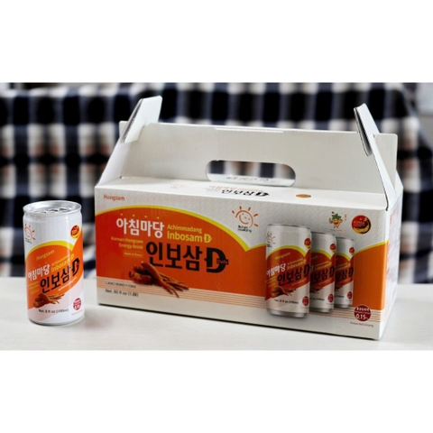 Nước tăng lực Hồng sâm Inbosam D Lẻ 1 lon, Set 6 - 10 - 30 lon (Kèm vỏ hộp)