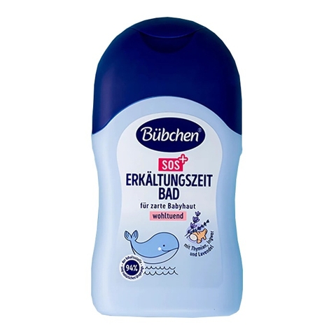 e758 - Dầu Tắm Cảm Thuần Chay Giữ Ấm Cơ Thể Bübchen SOS Erkältungszeitbad 150ml Cho Bé