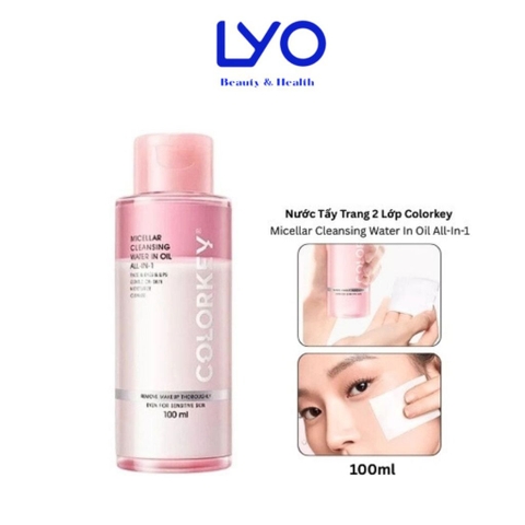 f024 - Nước Tẩy Trang 2 Lớp Colorkey Sạch Sâu Dưỡng Ẩm Dịu Nhẹ Micellar Cleansing Water 100ml & 500ml LYO