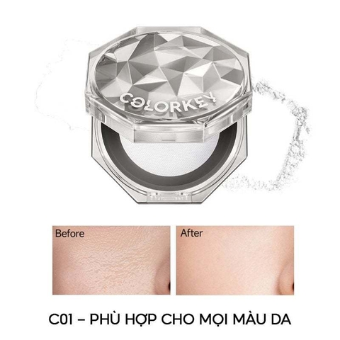 e951 - Phấn Phủ Dạng Bột COLORKEY Siêu Mịn Giúp Lớp Trang Điểm Tự Nhiên 8g LYO