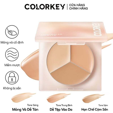 f025 - Kem che khuyết điểm bảng 3 màu Colorkey Targeting Three-colour Concealer Palette 3.9g LYO