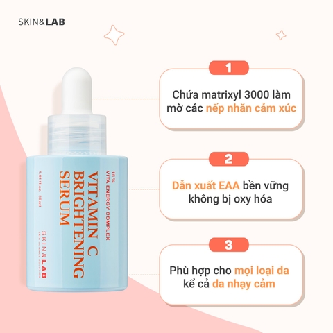 c493 - Tinh Chất Vitamin C Skin&Lab Brightening Serum With 15%  làm sáng căng bóng da 30ml - Hàn Quốc