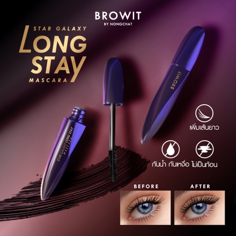 Mascara Dài Mi Star Galaxy Long Stay Dày Mi Browit By Nongchat Chống Nước, Lâu Trôi 8g LYO