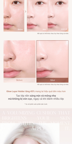 Phấn Nước Che Phủ & Bắt Sáng Espoir Be Velvet Cover Cushion/Be Glow Volume Cushion Flash Glow Edition SPF42 PA+++ 13grx2