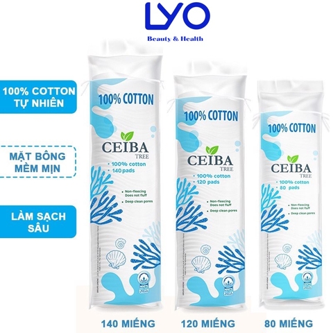 Bông Tẩy Trang 100% Cotton Ceiba Tree 140 Miếng