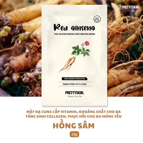 f264 - Prettyskin - Combo 3 miếng mặt nạ giấy Prettyskin - Nhân sâm (Red Ginseng)