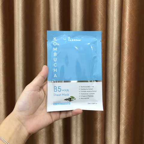 b522 - Lẻ Mặt Nạ Cấp Ẩm, Dưỡng Trắng & Làm Dịu Da Co & K'lear Kombucha B5 + HA Sheet Mask Hàn Quốc 25ml