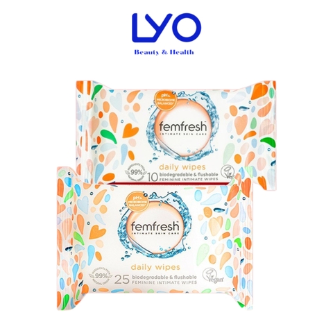 Khăn Ướt Vệ Sinh Vùng Kín Phái Nữ Cao Cấp Hằng Ngày Femfresh Intimate Skincare Daily Wipes Anh Quốc