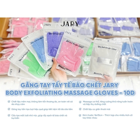 Găng Tay Tẩy Tế Bào Chết Toàn Thân Jary 40D Body Exfoliating Massage / 10D Body Scrubber Gloves Hàn Quốc