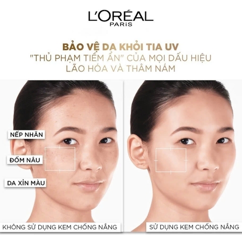 Kem Chống Nắng Thoáng Da, Siêu Mỏng Nhẹ L'Oreal Paris X20 UV Defender Serum Invisible Fluid / Resist Daily Sunscreen SPF50+ PA++++ Loreal 50ml