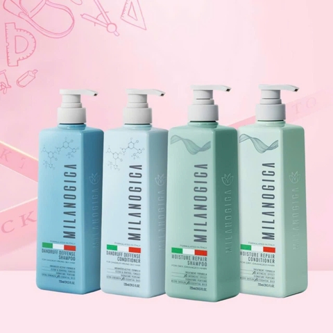 Bộ Dầu Gội Xả Hương Nước Hoa Phục Hồi, Giúp Tóc Sạch Gàu Milanogica Shampoo / Conditioner 355ml - 725ml