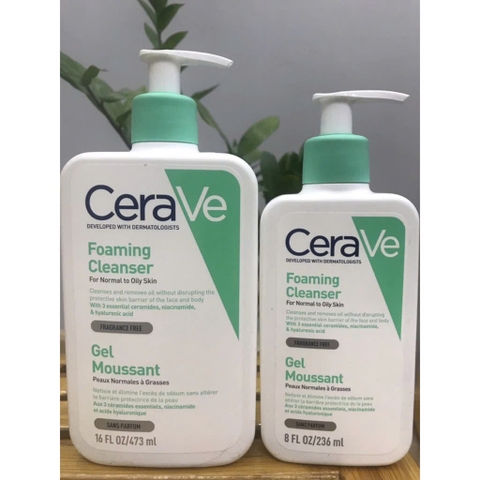 Sữa Rửa Mặt Pháp CeraVe Foaming/Hydrating/SA Smoothing Cleanser Dưỡng Trắng, Cấp Ẩm & Làm Sạch Da 236ml & 473ml