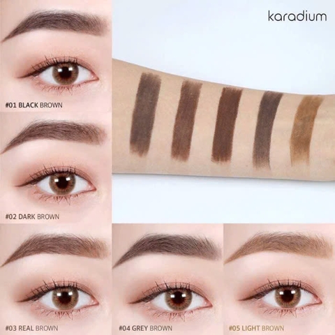 Chì Kẻ Mày Karadium 2 Đầu Nét Mảnh, Lâu Trôi Auto Eyebrow Pencil 0.18g