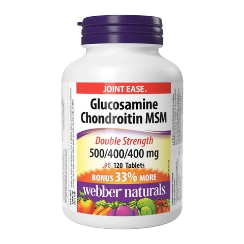 a401 - Webber Naturals - Viên Uống Giảm Đau Khớp, Sụn Glucosamine Chondroitin MSM 500/400/400mg 120 viên