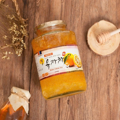 Mật Ong Chanh Vàng Hàn Quốc GIúp Làm Dịu Cổ Họng, Giảm Ho, Tăng Đề Kháng Masilraon Citron Honey Tea Trà Thanh Yên Hũ 1kg