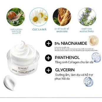 Kem Ốc Sên Dưỡng Trắng Da Nâng Tone Cấp Ẩm Dr Michela Snail Tone Up Cream Whitening Anti-wrinkle Hàn Quốc 30g