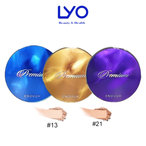 Phấn Phủ 2 Lõi Cao Cấp Enough Premium Twoway Cake Giữ Lớp Nền Luôn Sáng Mịn Hàn Quốc 13g+13g