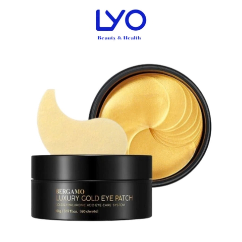 Mặt Nạ Đắp Mắt Vàng Giảm Quần Thâm Mắt, Tươi Trẻ Làn Da Bergamo Luxury Gold Hydrogel Eye Patch (60pcs) Hàn Quốc 90g