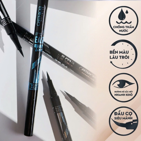Dạ Kẻ Mắt Catrice lt's Easy Tattoo Liner Waterproof 010 Black Lifeproof Đường Kẻ Sắc Nét, Bền Màu Suốt 24h 1,1ml