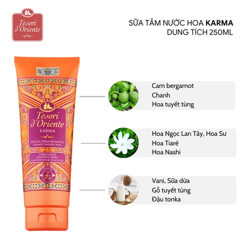a607 - Sữa tắm nước hoa tuýp xích Tesori d'Oriente 250ml nhập khẩu Ý lưu hương đến 8h LYO