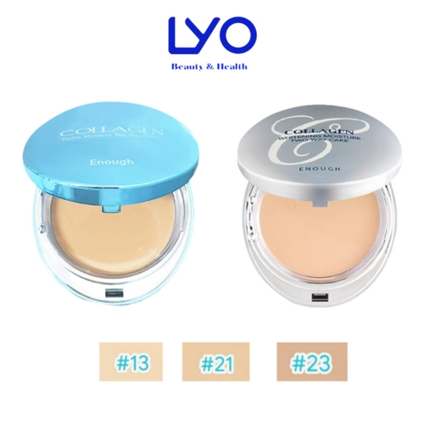 Phấn Phủ 2 Lõi Collagen Enough Twoway Cake Che Khuyết Điểm, Kiểm Soát Dầu Thừa Hàn Quốc 13g+13g