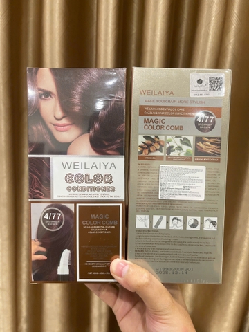 Dầu Gội Phủ Bạc Giúp Làm Đen Tóc, Kích Thích Mọc Tóc Chắc Khỏe Weilaiya Magic Color Comb 3 Màu Sắc Thời Trang 100ml