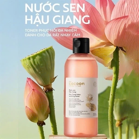 Nước Sen Hậu Giang Giúp Phục Hồi & Làm Dịu Da Cocoon Lotus Soothing Toner 50ml - 140ml - 310ml
