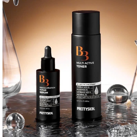 Nước Hoa Hồng Dịu Nhẹ & Tinh Chất Mờ Thâm Nám Prettyskin B3 Discolororation Repair Serum/B3 Multi Active Toner Hàn Quốc