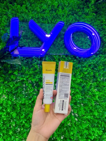 Kem Dưỡng Sáng, Mờ Thâm Nám Đa Tầng, Chống Lão Hóa Anodin 10X Goldnexamic Hàn Quốc 35ml