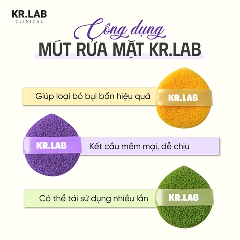 f037 - Kr.Lab (KV) - Set 3 cái mút rửa mặt 1 hộp