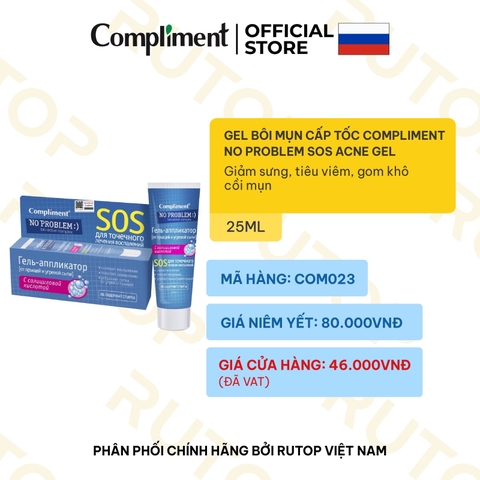 f154 - Compliment - Gel bôi mụn cấp tốc Compliment No Problem SOS Acne Gel 25ml (Nga)