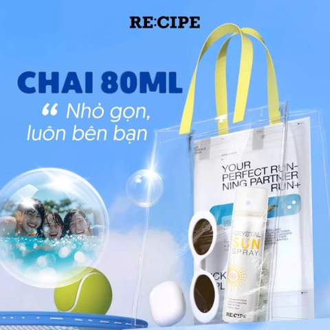e215 - Xịt Chống Nắng Tối Ưu Cho Mặt & Body RECIPE Crystal Sun Spray RE:CIPE SPF50+ PA+++ Hàn Quốc 180ml