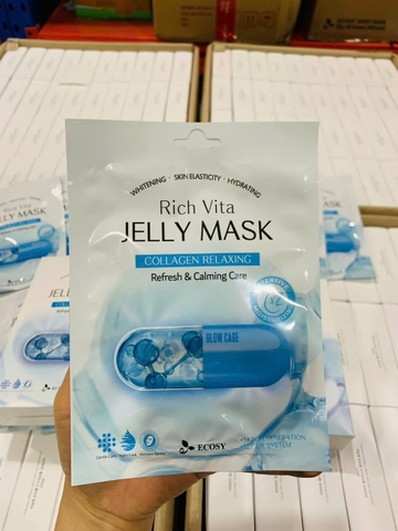 f271 - Combo 10 miếng Mặt nạ dưỡng da Ecosy Rich Vita Jelly Mask (Xanh dương)
