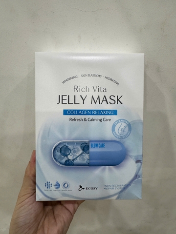 f271 - Combo 10 miếng Mặt nạ dưỡng da Ecosy Rich Vita Jelly Mask (Xanh dương)