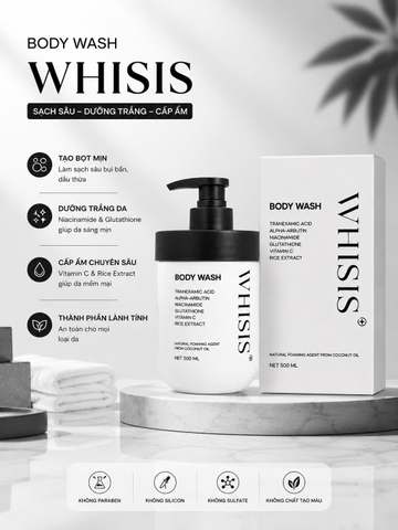 e472 - WHISIS - Sữa Tắm Men Gạo, Body Wash 500ml