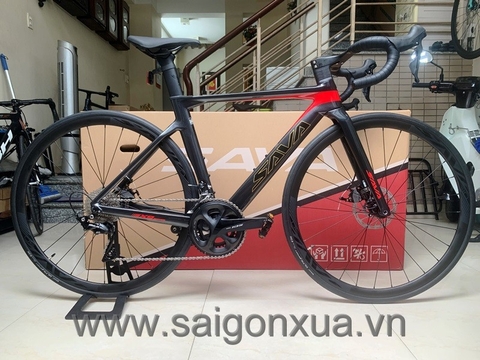 Xe đạp đua SAVA X9-1 - Khung full Carbon, group Shimano 105 R7000 (4 món) - 2 đĩa 11 líp . Màu Đen