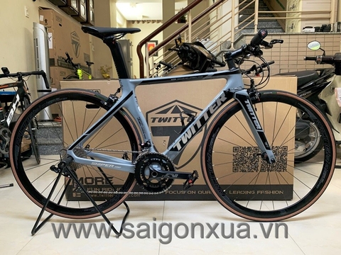 Road bike tay lái ngang TWITTER SNIPER PRO - Khung full Carbon, groupsets Retrospec 11 LÍP. Màu xám