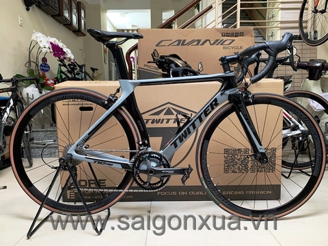 GIÁ KM SIÊU RẺ :Xe đạp đua TWITTER T10  PRO - Khung full Carbon, groupsets Retrospec 11 LÍP. Bạc/Silver