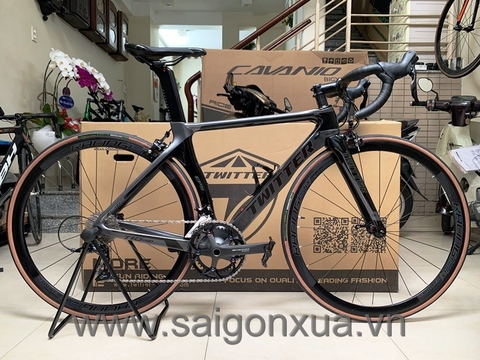 GIÁ KM SIÊU RẺ : Xe đạp đua TWITTER T10 PRO - Khung full Carbon, groupsets Retrospec 11 LÍP. Xám lông chuột