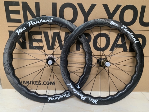 Bộ Vành (bánh) xe đạp 20 inch THE PANTAHI gợn sóng, thắng dĩa center lock - Full Carbon, mới 100%