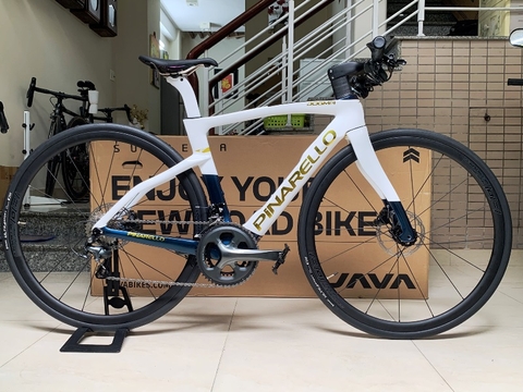 ROAD BIKE tay lái ngang PINA F14, Khung carbon - vành carbon, groupsets  Shimano Tiagra 4700. Thắng đĩa dầu