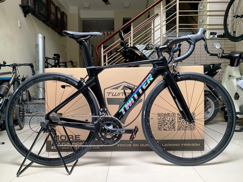 Xe đạp đua TWITTER R5 (2022) - Khung full Carbon, groupsets RETROSPEC 11 líp. Màu Đen