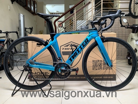 Xe đạp đua TWITTER R5 (2022) - Khung full Carbon, groupsets RETROSPEC 11 líp. Màu Xanh biển