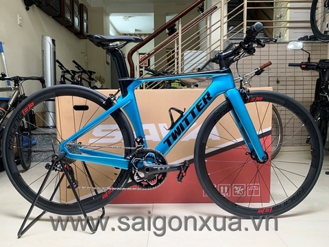 Xe đạp thể thao Road bike tay lái ngang TWITTER R5 2023 - Khung full Carbon, groupsets Retrospec 11 LÍP. Màu Xanh