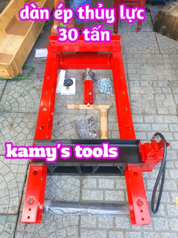 Dàn ép thủy lực 30 tấn có đồng hồ 0-800mm 2 xy lanh bơm nặng 158kg