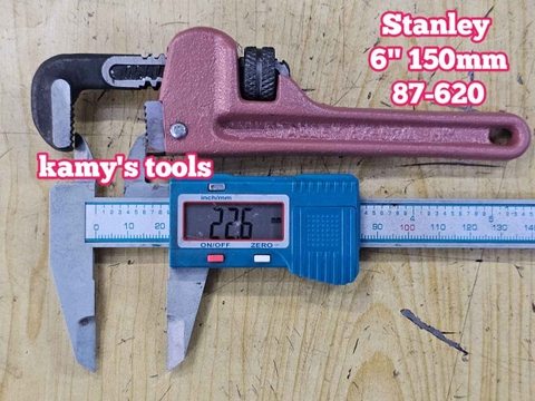 Mỏ lết răng 6 inch 150mm Stanley 87-620 ngàm mở 22mm