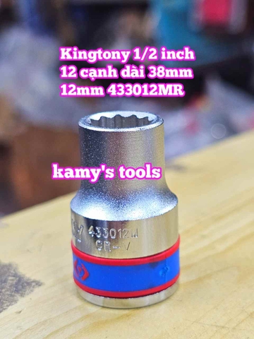 Đầu tuýp khẩu ngắn 1/2 inch Kingtony bông 12 cạnh 8mm 9mm 10mm 11mm 12mm 433008mr 433009mr 433010mr 433011mr 433012mr