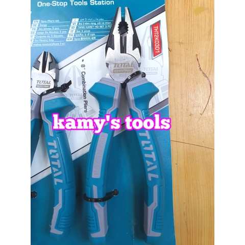 Total Bộ kìm điện kìm cắt kìm nhọn 3 cây THT2K0301