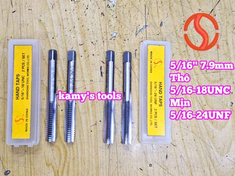 Bộ taro hệ inch tạo ren trong 5/16 inch (7.9mm) Shanghai bước ren thô và mịn 5/16-18 UNC 5/16-24 UNF