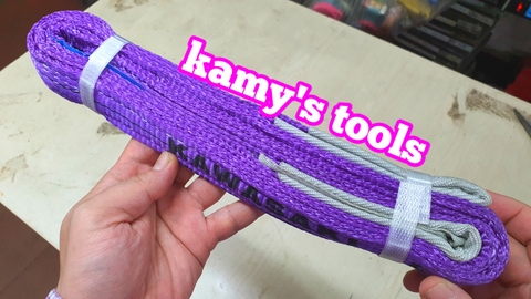 Dây cáp vải cẩu hàng bản dẹp 1 tấn, Hệ số 5:1, dài 1m-10m